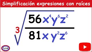 Simplificar expresiones algebraicas con radicales [upl. by Adnawyt]