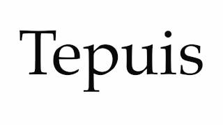 How to Pronounce Tepuis [upl. by Millicent]