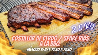 Costillar de Cerdo a la Barbacoa  Método 321 Paso a Paso  Spare Ribs  25 KG [upl. by Glanti]