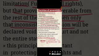 Doctrine of severabilityconstitutionallaw doctrines education shortsvideo [upl. by Yllehs]