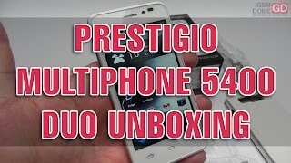 Prestigio MultiPhone 5400 Duo Unboxing  GSMDomecom [upl. by Piderit901]