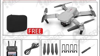 Smart Drone E88 Pro 4k HD Camera Shoot Original Indoor Outdoor Drone Mini RC 4K HD Camera Review [upl. by Eicart651]