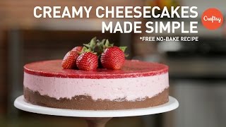 NoBake Strawberry Cheesecake free recipe  Dessert Tutorial with Zoë François [upl. by Hpeseoj]