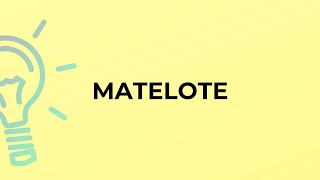 What is the meaning of the word MATELOTE [upl. by Eirtemed349]