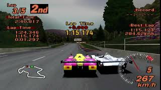 Gran Turismo 2 A Spec Mod  Mazda 767B  Trial Mountain [upl. by Eyahs]