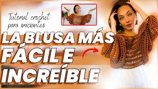 BLUSA ELEGANTE A CROCHET  Tutorial completo  COMO HACER UNA BLUSA A CROCHET [upl. by Trocki321]