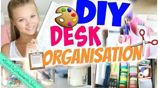 8 EASY DESK ORGANISATION DIYs  Julia Beautx [upl. by Bramwell651]