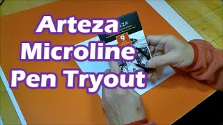 Arteza Microline Pen Demo with Tiger Pen and Ink Drawing [upl. by Erdied]