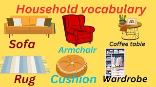 Household Vocabulary ll Household Items Name In English With Pictures [upl. by Mignonne]