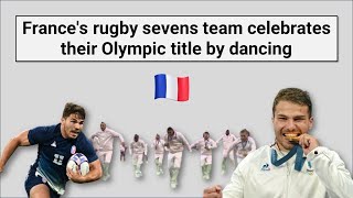 Frances rugby sevens team celebrates their Olympic title by dancing [upl. by Stan]