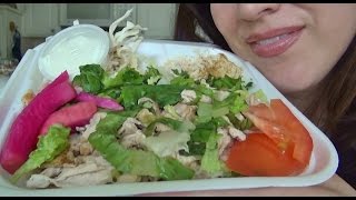 SassEsnacks ASMR Chicken Shawarma  Show amp Tell  Eating Sounds [upl. by Assilav]