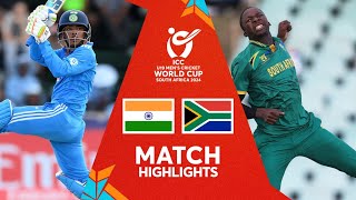 India v South Africa  Semifinal Match Highlights  U19 CWC 2024 [upl. by Nyleahs]