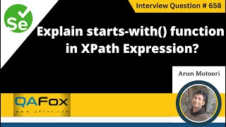 Explain startswith function in XPath Expression Selenium Interview Question 658 [upl. by Fredkin]