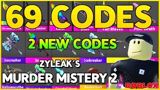 ✅2 NEW CODES✅69 WORKING CODES for ⚠️MURDER MISTERY 2⚠️ ZYLEAKS 🐰EASTER ⚠️ Roblox 2024 [upl. by Nicky60]