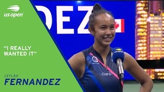 Leylah Fernandez OnCourt Interview  2021 US Open Semifinal [upl. by Emerald]