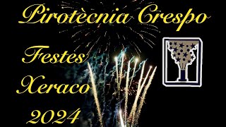 Castell pirotècnia Crespo a les festes de Xeraco 2024 [upl. by Nauq]