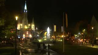 Procession Mariale aux flambeaux at the Sanctuaire de Lourdes  26 September 2024 [upl. by Olympias]