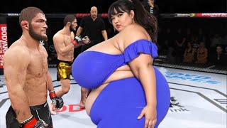 UFC：Khabib Nurmagomedov VS Japanese fat woman The fat woman was beaten and bled [upl. by Dougy]