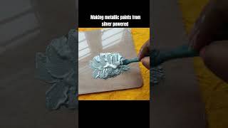 Create your own silver acrylic paint at home silver diypainting arthack camel shorts art [upl. by Darryn]