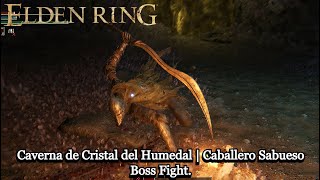 Elden Ring  Caverna de Cristal del Humedal  Caballero Sabueso Boss Fight [upl. by Ennovyahs484]