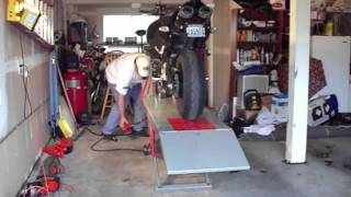 Auto Lift Motorcycle Lift Review  Suzuki BKing amp Honda Goldwing [upl. by Huntley]