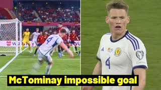 McTominay incredible free kick goal vs Spain but VAR ruled offside [upl. by Goggin585]