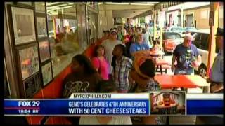 FOX 29 Stops by Genos Steaks on 47th Anniversary [upl. by Yderf418]