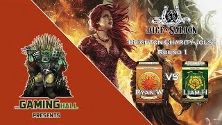 A Game of Thrones LCG 2017 Brighton Charity Joust  Round 1  MartellDragon v TyrellWolf [upl. by Yroger]