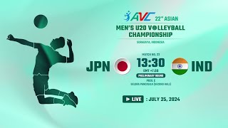 LIVE  JPN VS IND  22nd Asian Mens U20 Volleyball Championship [upl. by Artenal]