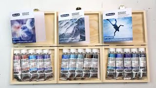 Schmincke Supergranulation Watercolours Review Galaxy Glacier amp Deep Sea Swatching amp 3 Paintings [upl. by Vassaux]