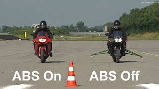 ABS On vs ABS Off on Bike  Brake Demonstration [upl. by Klos]