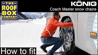 Konig COACH MASTER  Professional Snow Chains  How to fit [upl. by Eicnahc]