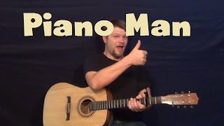 Piano Man Billy Joel Easy Guitar Lesson Strum Chord and Fingerstyle How to Play Tutorial [upl. by Haym]