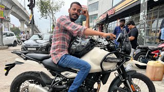 Finally buying new himalayan 450  first ride review telugu  ridewithvj [upl. by Lahsiv373]