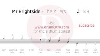 The Killers  Mr Brightside Drum Score [upl. by Vassell523]