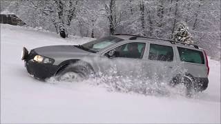 Volvo XC70 in deep snow Volvo AWD Winter drive uphill [upl. by Brothers]