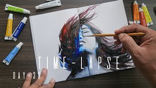 Timelapse video  Day33  timelapse timelapsevideo timelapsart painting watercolorpainting [upl. by Reinhart]