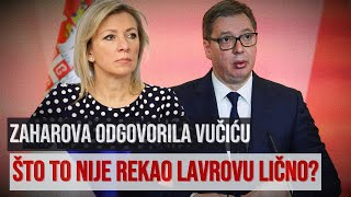 Zaharova reagovala na Vučićevu izjavu Da je hteo mogao je o tome da razgovara sa Lavrovim [upl. by Amek989]