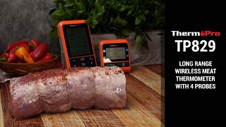 ThermoPro TP829 — Super Long Range Wireless Meat Thermometer with 4 Probes [upl. by Oetam385]