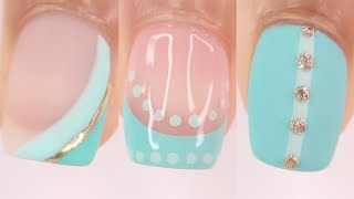 NEW EASY SPRINGSUMMER NAIL DESIGNS 2024  turquoise nails chrome nails diy nail art at home [upl. by Enaj892]