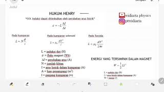 Fisika kelas 12 induktansi diri hukum henry [upl. by Strickland882]