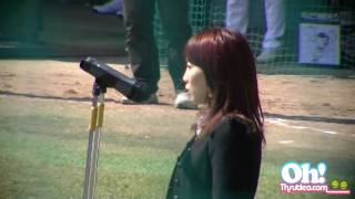 Fancam 100328 Taeyeon SNSD  Korean National Anthem Pro Baseball Opening Game [upl. by Alexandria]