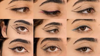 Defining Beauty Eyeliner Edition9 different styles eyeliner tutorials [upl. by Ellevart]