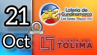 Resultados de las LOTERIAS CUNDINAMARCA Y TOLIMA del Lunes 21 de Octubre del 2024 [upl. by Areemas]