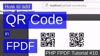 How to add QR Code in PDF  PHP FPDF Tutorial 10 [upl. by Dor]