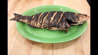 Grilled whole fish Charcoal grilled snapper [upl. by Cirederf]