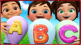 ABC Song with Balloons and Animals  Banana Cartoon 3D Nursery Rhymes Baby amp Kids Songs [upl. by Lissner744]