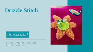 How to do a Drizzle Stitch  A Wool Appliqué Embroidery Tutorial [upl. by Howzell]