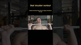 Barbell Overhead Press Tips for Bigger Shoulders fitness workout [upl. by Yanad]