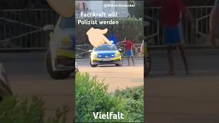 Polizei trifft auf Vielfalt🤦🏻✈️ afd memes deutsch deutschland politik shorts satire ytshorts [upl. by Noved]